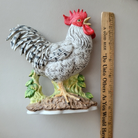 Lefton Vintage Rooster Figurine 03477 Handpainted ~ Taiwan ~Farmhouse ~ Cute! - Picture 11 of 16